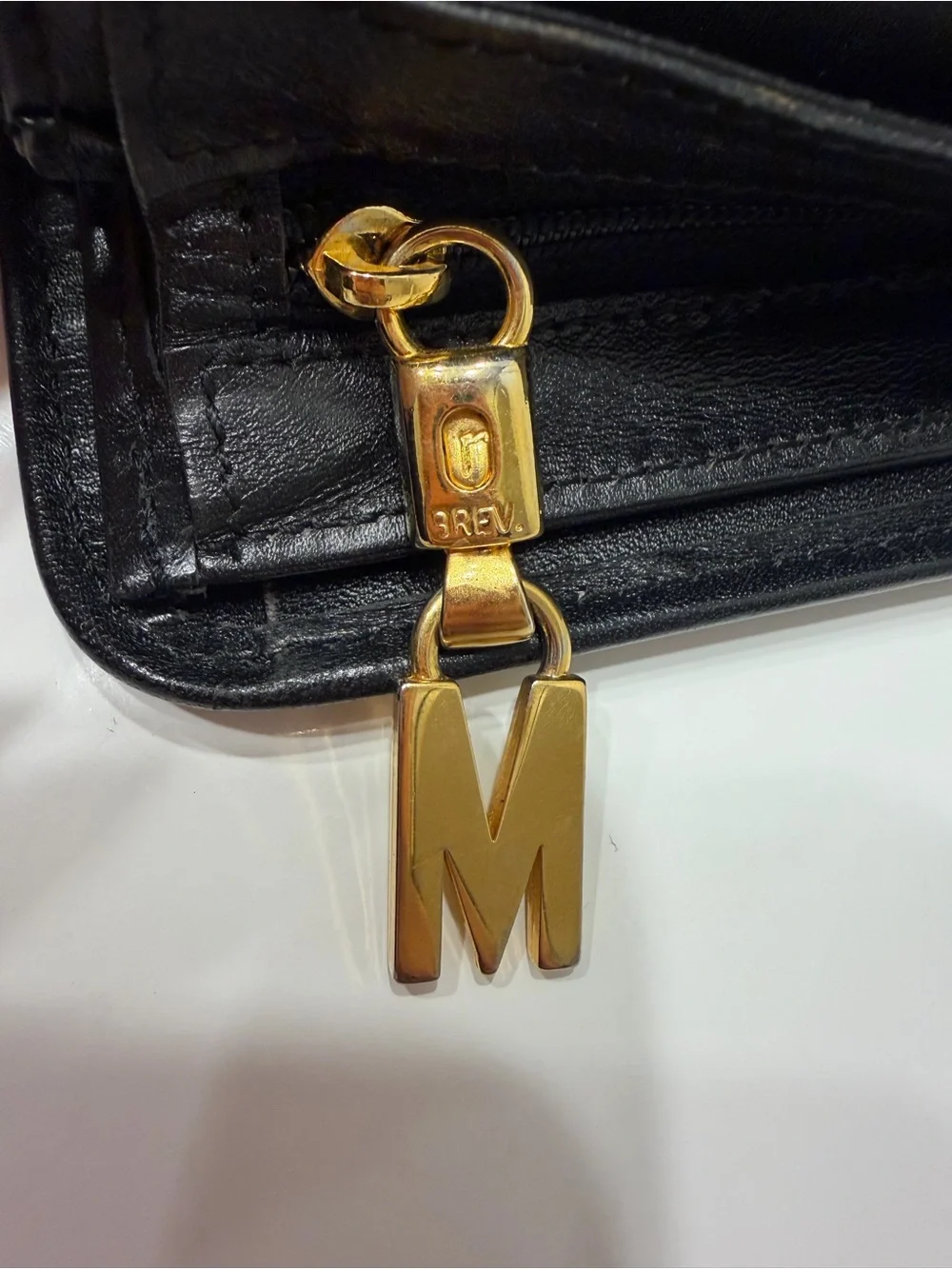 Vintage 1990s Moschino Redwall Italy Black Nylon Leather Continental Wallet